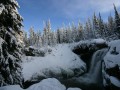 Beautiful winter waterfall